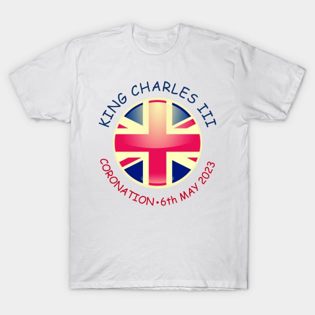 King Charles Coronation 2023 Union Jack God Save The King T-Shirt by Boo Face Designs